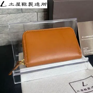 [ 새상품 ] 츠치야 가방 가죽 라운드 지퍼 코인 케이스 지갑 브라운