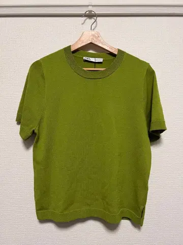 ZARA 반팔 니트 그린