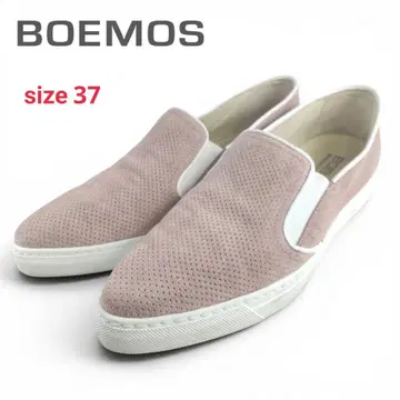 [ BOEMOS ] 새상품급 슬립온 스웨이드 펀칭 가죽 37