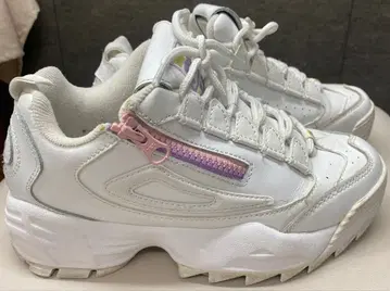 FILA 통굽 스니커즈 화이트 파스텔 지퍼