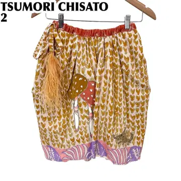 [새상품급] TSUMORI CHISATO 무릎 기장 스커트 2 하트 버섯