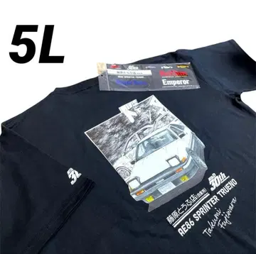 이니셜D AE86 TRNENO 티셔츠 일부 자수 씰 포함 블랙 5L