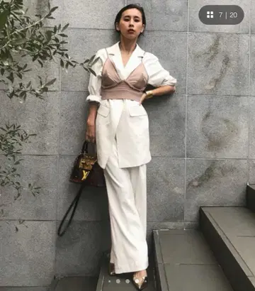 Ameri VINTAGE LITTLE LINEN PANTS 화이트