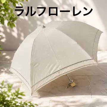 랄프 로렌 접이식 양산 베이지 도트 올 패턴