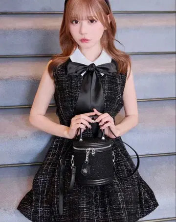 michellMacaron 리본 트위드 미니 원피스