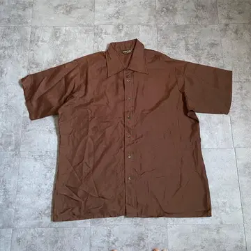 70s VAN HEUSEN 반팔 셔츠 시어 셔츠 브라운 빈티지