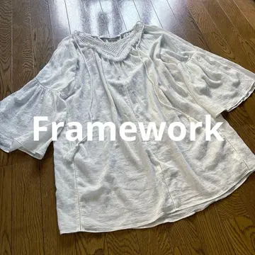 프레임워크 코튼 양류 코바늘 레이스 블라우스 화이트