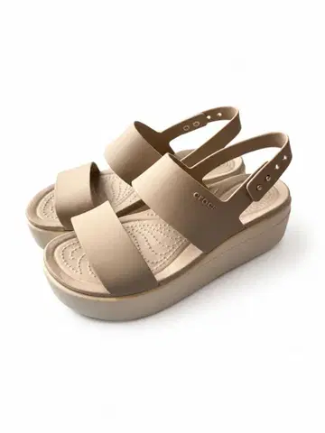 Crocs LiteRide 통굽 샌들 W6 23cm 그레이지