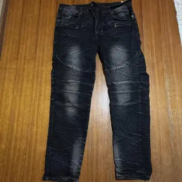 바이커 데님 팬츠 블랙 36인치