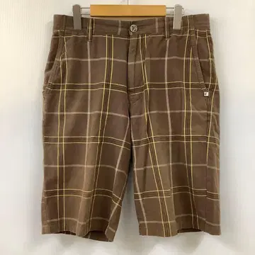 VOLCOM 볼컴 체크 무늬 숏팬츠 브라운