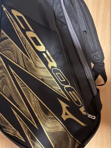 MIZUNO 라켓 백 블랙 골드
