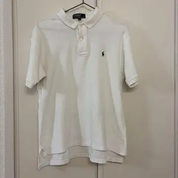 폴로 랄프 로렌 피케 셔츠 자수 로고 반팔 화이트