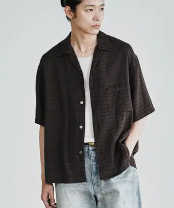 WYM LIDNM/GAUZE JACQUARD CHECK H/S SHIRT