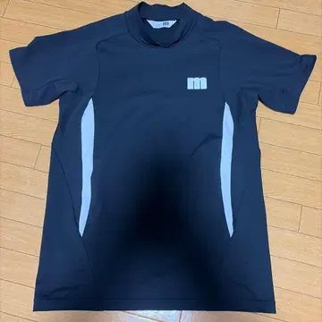 Munsingwear 반팔 모크넥 셔츠 블랙 M