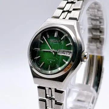 작동품 SEIKO 세이코 그린 다이얼 자동 와인딩 여성용 손목시계