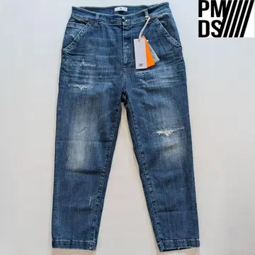 새상품 PMDS 이탈리아제 스트레치 캐롯 데님 블루 W33 L
