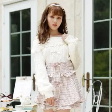 LIZLISA 리즈리사 레이스업 슬리브 오프숄더 니트 화이트