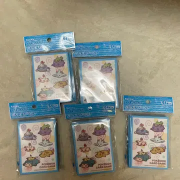 5개 세트 지친 블루 카드 슬리브 포켓몬 센터 미개봉 새상품