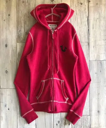 TRUE RELIGION 집업 후드티 레드