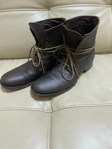 BUTTERO 가죽 레이스업 부츠 브라운