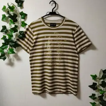 TSUMORI CHISATO 보더 골드 프린트 반팔 T셔츠