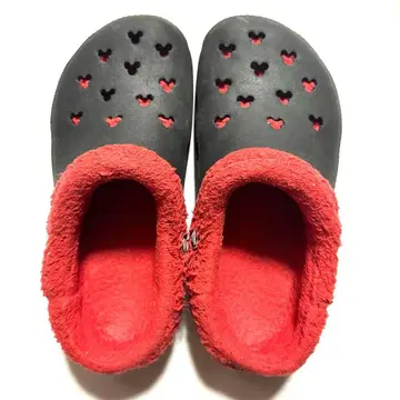 레어 Crocs 디즈니 미키마우스 보아 포함 클로그 샌들 5-7