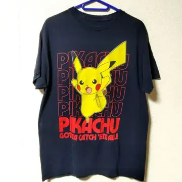 포켓몬 피카츄 Pokemon Pikachu 티셔츠 블랙 M 사이즈