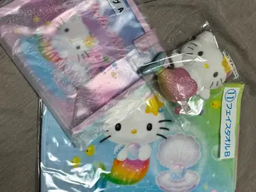 헬로키티 당첨 복권 인어 마스코트 페이스타월 세트