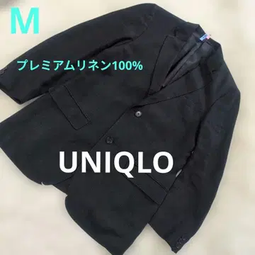 UNIQLO 프리미엄 린넨 100% 백 오픈 자켓 M