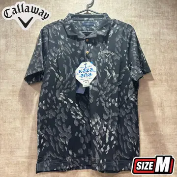 [새상품] 캘러웨이 메쉬 올 패턴 피케 셔츠 블랙 M C23134123