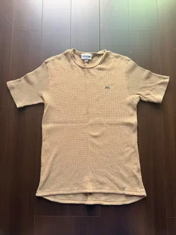 LACOSTE 와플 크루넥 T셔츠 베이지 FR5 TH072EL
