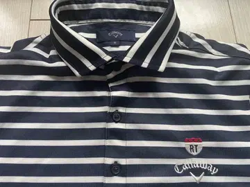 컨디션 최상 Callaway 보더 무늬 반팔 피케 셔츠 M 사이즈