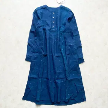 [ 새상품급 ] nest Robe 별 도트 긴팔 원피스 린넨 네이비 F