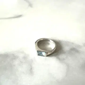 BLOOM silver 반지 아쿠아 마린 새끼손가락 사이즈