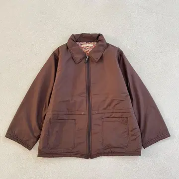 90s vintage 패딩 자켓 안감 꽃무늬 L 브라운 레트로 캐주얼