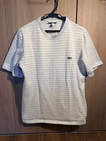 카노코지 보더 T셔츠 LACOSTE 화이트 네이비 사이즈 US L