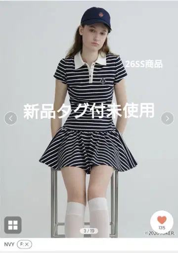 실물 사진 있음 SNIDEL [ PINGU(TM) ] 폴로컷 미니 원피스
