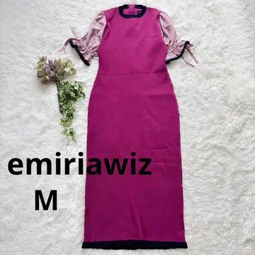 새상품급 emiriawiz 리브 니트 롱 원피스 반팔 M 봄 여름 가을