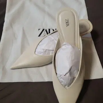 ZARA 웨지솔 펌프스 뮬 아이보리