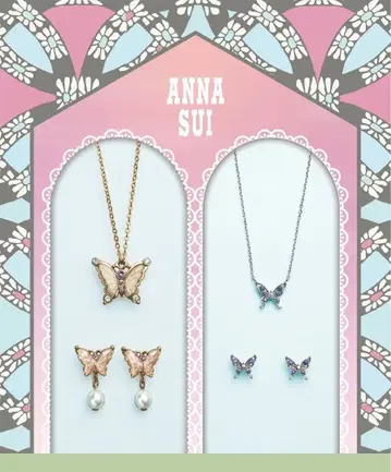 [수량 한정] [생산 종료] ANNA SUI 나비 모티브 목걸이 귀찌