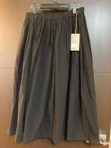 미사용! 무인양품 오가닉 코튼 개더 스커트 블랙 XL