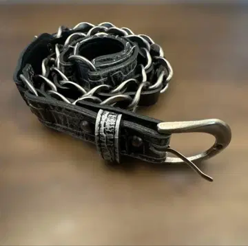 악어 가죽 체인 벨트 블랙 opium SWAG