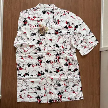 택 포함 미사용 새상품 UNIQLO 엔기모노 오픈 카라 셔츠 반팔 S