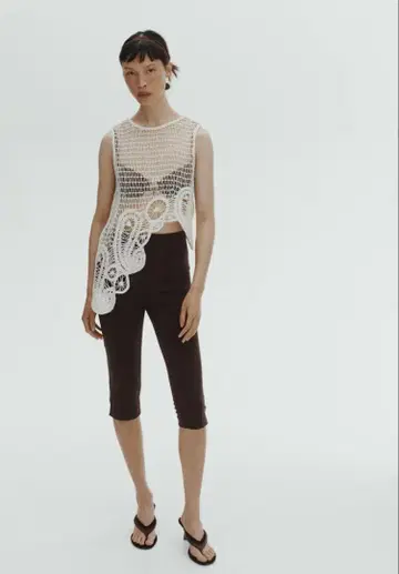 H&M 카프리 팬츠 핀턱 카프리 레깅스