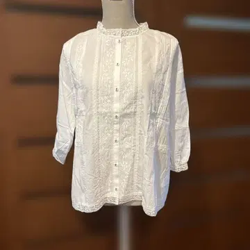 sm2 SM2 프론트 오픈 레이스 부착 블라우스 화이트 레이스 오부소매