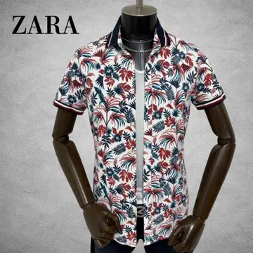 ZARA 반팔 셔츠 올 패턴 셔츠 꽃무늬 셔츠 보태니컬 무늬 셔츠 상의