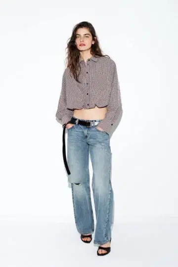ZARA 깅엄 체크 셔츠