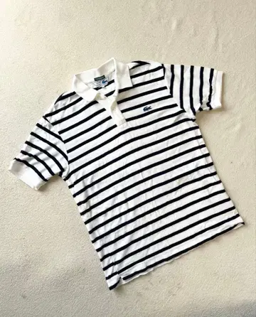 CHEMISE LACOSTE 보더 피케 셔츠 파랑 악어 쉽스 한정판