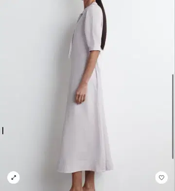 택 포함 미사용 새상품 COS 타이 디테일 린넨 블렌드 미디 원피스