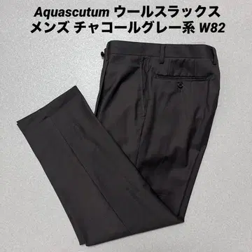 Aquascutum 울 슬랙스 남성용 차콜 그레이 계열 W82
